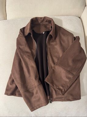 NWOT brown suede jacket